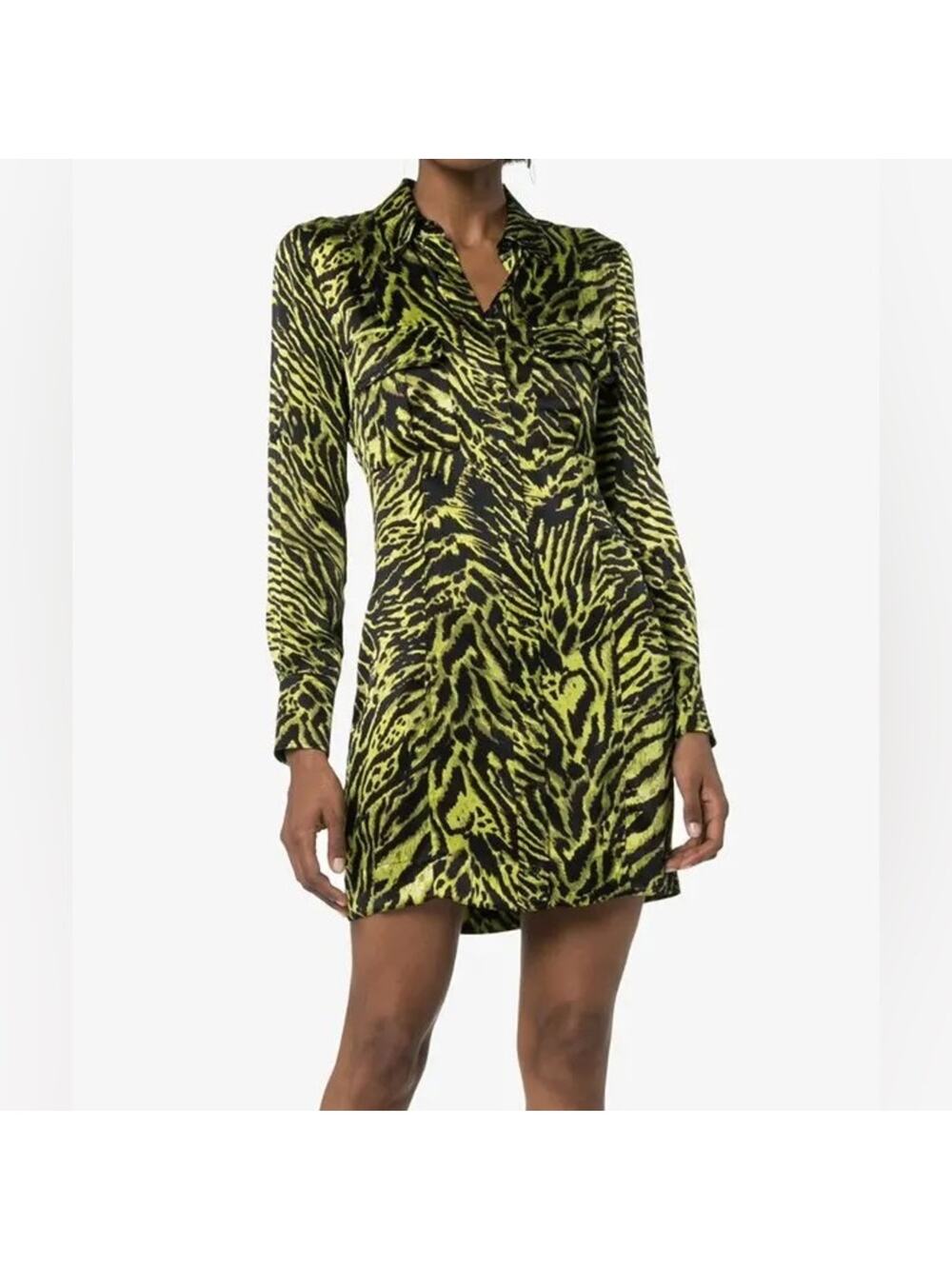 GANNI Tiger Print Shirt Dress